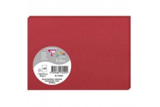 Clairefontaine 1325C - Paquet de 25 Cartes Simples - Format C6 11x15,5cm - 210g/m² - Coloris Rouge Groseille - Cartons d'Invitat
