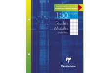 CLAIREFONTAINE - Feuillets mobiles 17x22 100 pages 5x5. perfores, papier Velin veloute 90g