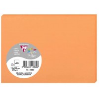 Clairefontaine 1336C - Paquet de 25 Cartes Simples - Format C6 11x15,5cm - 210g/m² - Coloris Clementine - Cartons d'Invitation E