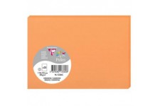 Clairefontaine 1336C - Paquet de 25 Cartes Simples - Format C6 11x15,5cm - 210g/m² - Coloris Clementine - Cartons d'Invitation E