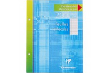 Clairefontaine 1351C Un etui de Feuillets Mobiles Perfores - 17x22 cm - 200 Pages Grands Carreaux - Papier Blanc 90 g - etui Reu