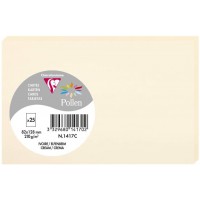 Clairefontaine 1417C - Paquet de 25 Cartes Simples - Format 8,2x12,8cm - 210g/m² - Coloris Ivoire - Cartons d'Invitation Eveneme