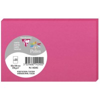 Clairefontaine 1424C - Paquet de 25 Cartes Simples - Format 8,2x12,8cm - 210g/m² - Coloris Rose Fuchsia - Cartons d'Invitation E