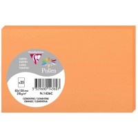 Clairefontaine 1436C - Paquet de 25 Cartes Simples - Format 8,2x12,8cm - 210g/m² - Coloris Clementine - Cartons d'Invitation Eve