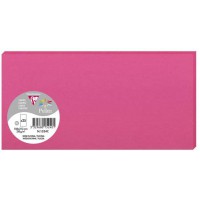 Clairefontaine 1524C - Paquet de 25 Cartes Simples - Format DL 10,6x21,3cm - 210g/m² - Coloris Rose Fuchsia - Cartons d'Invitati