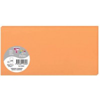 Clairefontaine 1536C - Paquet de 25 Cartes Simples - Format DL 10,6x21,3cm - 210g/m² - Coloris Clementine - Cartons d'Invitation