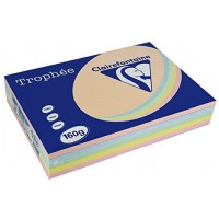 TROPHeE Ramettes 250 Feuilles Papier 160g A4 210x297 mm Certifie FSC Assorti Pastel