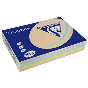 TROPHeE Ramettes 250 Feuilles Papier 160g A4 210x297 mm Certifie FSC Assorti Pastel