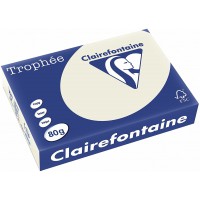 CLAIREFONTAINE 38758 Papier Trophee Multifonctions A4 80g/m2 Perle Ramette Lot de 500 - Gris Perle