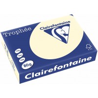 CLAIREFONTAINE Ramette 500 Feuilles Papier 80g A4 210x297 mm Certifie FSC IVOIRE