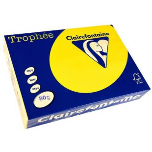 Clairefontaine Trophee Ramette de 500 feuilles papier couleur 80 g A4 Jaune soleil