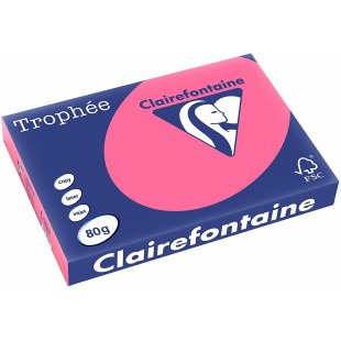 Clairefontaine Trophee 1898 Ramette de 500 feuilles papier 80 g Format A3 Rose fuchsia