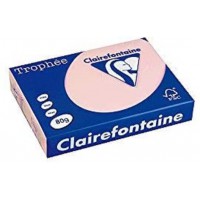 CLAIREFONTAINE Ramette 500 Feuilles Papier 80g A4 210x297 mm Certifie FSC ROSE