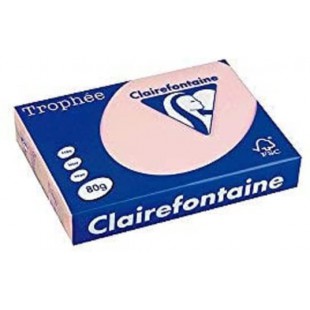 CLAIREFONTAINE Ramette 500 Feuilles Papier 80g A4 210x297 mm Certifie FSC ROSE