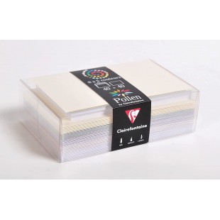 Clairefontaine 20841C - Correspondance Pollen - Coffret 40 Enveloppes 9x14cm + 40 Cartes Simples 8,2x12,8cm - Theme M
