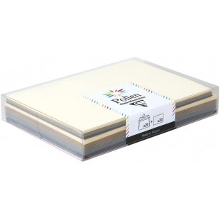 Clairefontaine 20902C - Coffret de 20 Enveloppes Auto-Adhesives, Format C6 (11,4x16,2cm) + 20 Cartes Simples, Format 11x15,5cm -