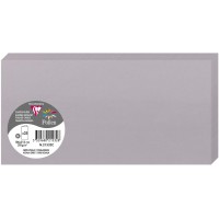 Clairefontaine 21532C - Paquet de 25 Cartes Doubles - Format DL (10,6x21,3cm) - 210g/m² - Coloris Gris Koala - Carton d'Invitati