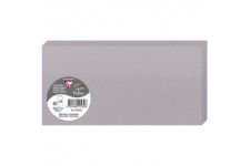 Clairefontaine 21532C - Paquet de 25 Cartes Doubles - Format DL (10,6x21,3cm) - 210g/m² - Coloris Gris Koala - Carton d'Invitati