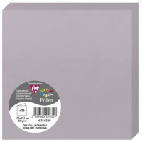 Clairefontaine 21832C - Paquet de 25 Cartes Doubles - Format Carre (13,5x13,5cm) - 210g/m² - Coloris Gris Koala - Carton d'Invit