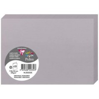 Clairefontaine 22332C - Paquet de 25 Cartes Doubles - Format C6 (11x15,5cm) - 210g/m² - Coloris Gris Koala - Carton d'Invitation