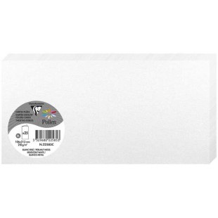 Clairefontaine 22585C - Un paquet de 25 cartes pliees Pollen 10,6x21,3 cm 210g, Blanc irise