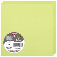 Clairefontaine 22840C - Un paquet de 25 cartes pliees Pollen 13,5x13,5 cm 210g, Vert bourgeon