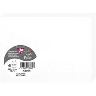 Clairefontaine 2316C - Paquet de 25 Cartes Doubles - Format C6 11x15,5cm - 210g/m² - Coloris Blanc - Cartons d'Invitation Evenem