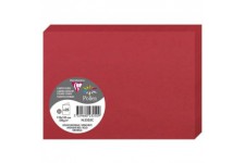 Clairefontaine 2325C - Paquet de 25 Cartes Doubles - Format C6 11x15,5cm - 210g/m² - Coloris Rouge Groseille - Cartons d'Invitat
