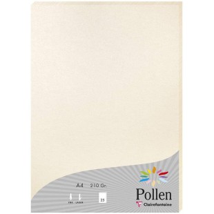 Clairefontaine 24386C - etui de 25 Feuilles - Format A4 (21x29,7cm) - 210g/m² - Coloris Ivoire Irise - Papier d'Invitation Evene