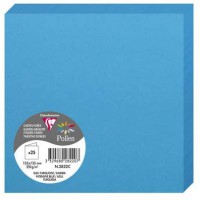 Clairefontaine 2822C - Paquet de 25 Cartes Doubles - Format Carre 13,5x13,5cm - 210g/m² - Coloris Turquoise - Cartons d'Invitati