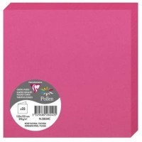 Clairefontaine 2824C - Paquet de 25 Cartes Doubles - Format Carre 13,5x13,5cm - 210g/m² - Coloris Rose Fuchsia - Cartons d'Invit