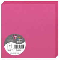 Clairefontaine 2824C - Paquet de 25 Cartes Doubles - Format Carre 13,5x13,5cm - 210g/m² - Coloris Rose Fuchsia - Cartons d'Invit