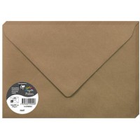 Clairefontaine 29002C - Un paquet de 20 enveloppes Pollen gommees 16,2x22,9 cm 120g, Kraft brun