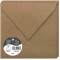 Clairefontaine 29003C - Un paquet de 20 enveloppes Pollen gommees 16,5x16,5 cm 120g, Kraft brun