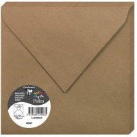 Clairefontaine 29003C - Un paquet de 20 enveloppes Pollen gommees 16,5x16,5 cm 120g, Kraft brun