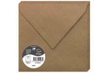 Clairefontaine 29003C - Un paquet de 20 enveloppes Pollen gommees 16,5x16,5 cm 120g, Kraft brun