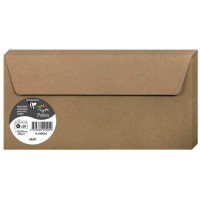 Clairefontaine 29005C - Un paquet de 20 enveloppes Pollen auto-adhesives 11x22 cm 120g, Kraft brun