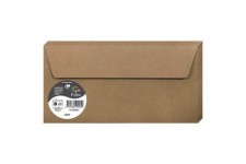 Clairefontaine 29005C - Un paquet de 20 enveloppes Pollen auto-adhesives 11x22 cm 120g, Kraft brun