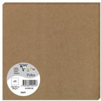 Clairefontaine 29012C - Un paquet de 25 cartes Pollen 16x16 cm 210g, Kraft brun
