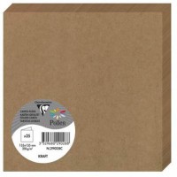 Clairefontaine 29028C - Un paquet de 25 cartes pliees Pollen 13,5x13,5 cm 210g, Kraft brun