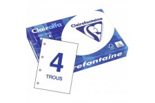Clairefontaine - Clarialfa - Ramette de 500 feuilles papier blanc - 80 g - A4 - perfore 4 trous