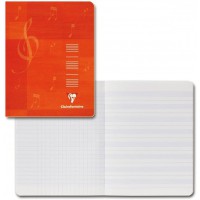 Clairefontaine 3117C Un Cahier Agrafe de Musique et Chants - A4 21x29,7 cm - 48 Pages Grands Carreaux et Portees - Papier Blanc 