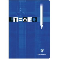 Clairefontaine 3160C - Un cahier pique de papier dessin uni blanc 32 pages 21x29,7 cm 125g, couverture carte pelliculee, Bleu kl