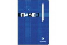 Clairefontaine 3160C - Un cahier pique de papier dessin uni blanc 32 pages 21x29,7 cm 125g, couverture carte pelliculee, Bleu kl