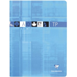 Clairefontaine 3327C - Un cahier pique de travaux pratiques 80 pages 24x32 cm grands carreaux 90 g et unies 125 g, co