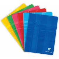 Clairefontaine 3742C Un Cahier Agrafe - 17x22 cm 96 Pages Petits Carreaux Papier Clairefontaine Blanc 90 g - Couverture Carte Pe