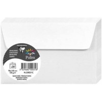 Clairefontaine 50031C - Paquet de 20 Enveloppes Auto-Adhesives - Format 9x14cm - 120g/m² - Coloris Blanc Irise - Invitation Even