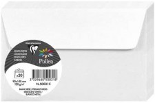 Clairefontaine 50031C - Paquet de 20 Enveloppes Auto-Adhesives - Format 9x14cm - 120g/m² - Coloris Blanc Irise - Invitation Even