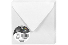 Clairefontaine 50038C - Paquet de 20 Enveloppes Gommees - Format Carre (14x14cm) - 120g/m² - Coloris Blanc Irise - Invitation Ev
