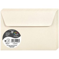Clairefontaine 50046C - Paquet de 20 Enveloppes Auto-Adhesives - Format C6 (11,4x16,2cm) - 120g - Coloris Ivoire Irise - Invitat
